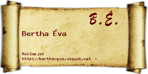 Bertha Éva névjegykártya