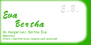 eva bertha business card